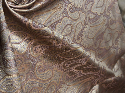 Silk Brocade fabric 44" wide paisley jacquard available in 3 colors pink and blue ,red and green and pastel pink and slate blue BRO1037