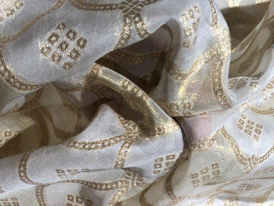 NYLON tissue with jacquard fabric  44"~wide available in 2 designs floral and scallop with motif [17442/551]