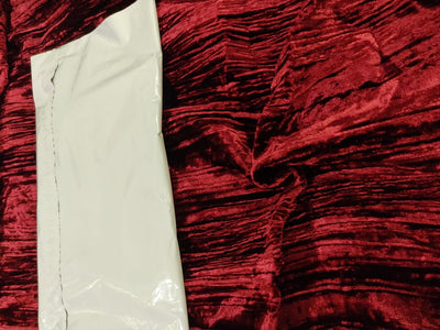 100% Crushed Velvet Fabric 44" wide available in  3 colors [Red Wine/bright red/ navy] [10286/15346]