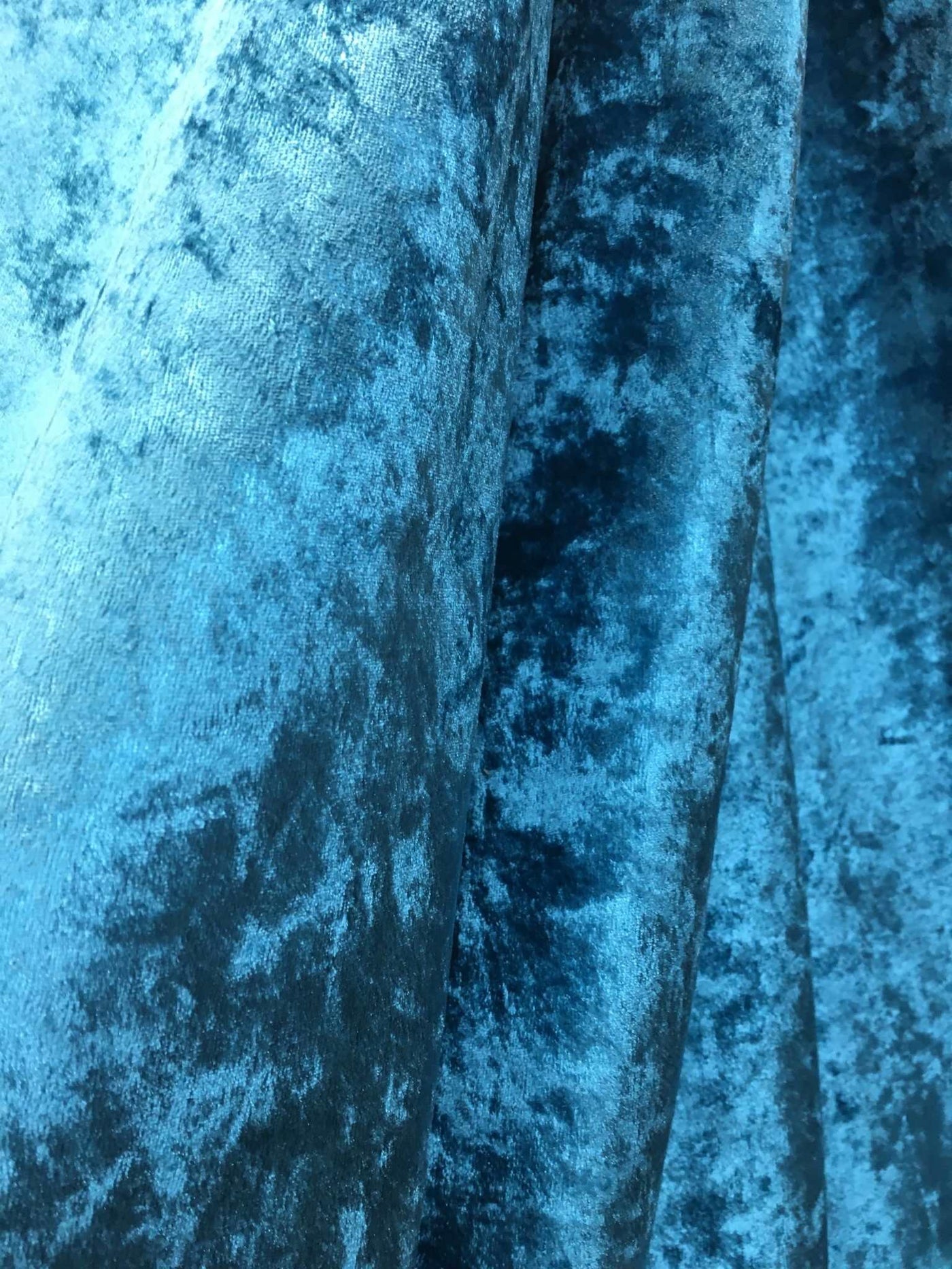 100% Crushed Velvet Turquoise Blue Fabric ~ 44&quot; wide