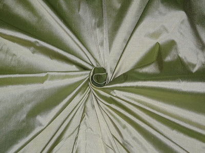 100% PURE SILK DUPIONI FABRIC GOLDEN OLIVE GREEN color 54" wide DUP206[2]