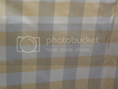 PURE SILK TAFFETA FABRIC Golden Caramel,Light Steel Blue &amp; Ivory COLOR PLAIDS TAFC30[3] 54&quot; wide