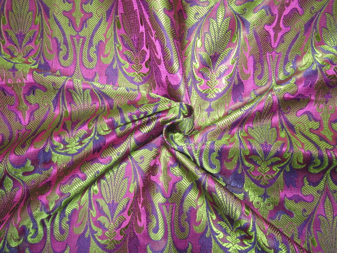 Silk Brocade fabric Purple & Green colour 44" wide BRO255[5]