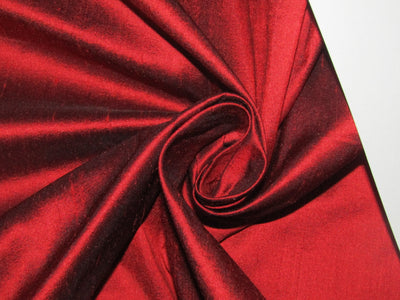 Silk Dupioni fabric Ruby Red x black color 54" wide DUP63[4]