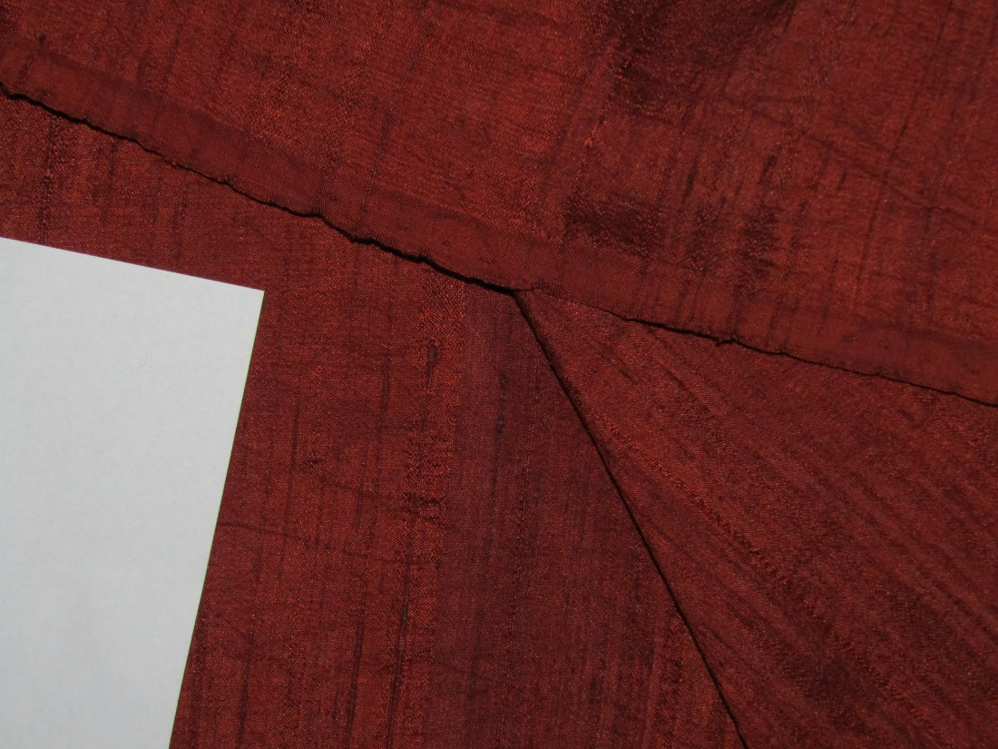 Pure SILK Dupioni FABRIC Deep Rusty Burgundy color with slubs 54" wide DUP65[2]