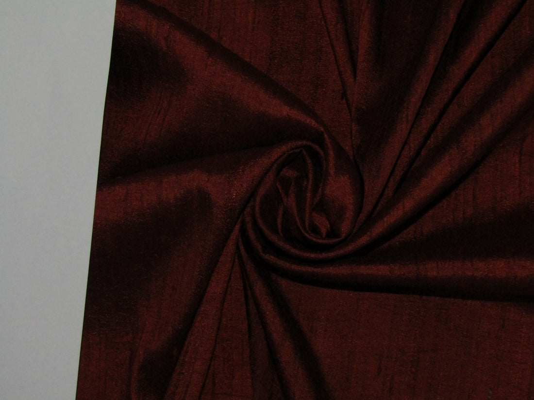 Pure SILK Dupioni FABRIC Deep Rusty Burgundy color with slubs 54" wide DUP65[2]