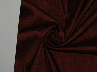 Pure SILK Dupioni FABRIC Deep Rusty Burgundy color with slubs 54" wide DUP65[2]