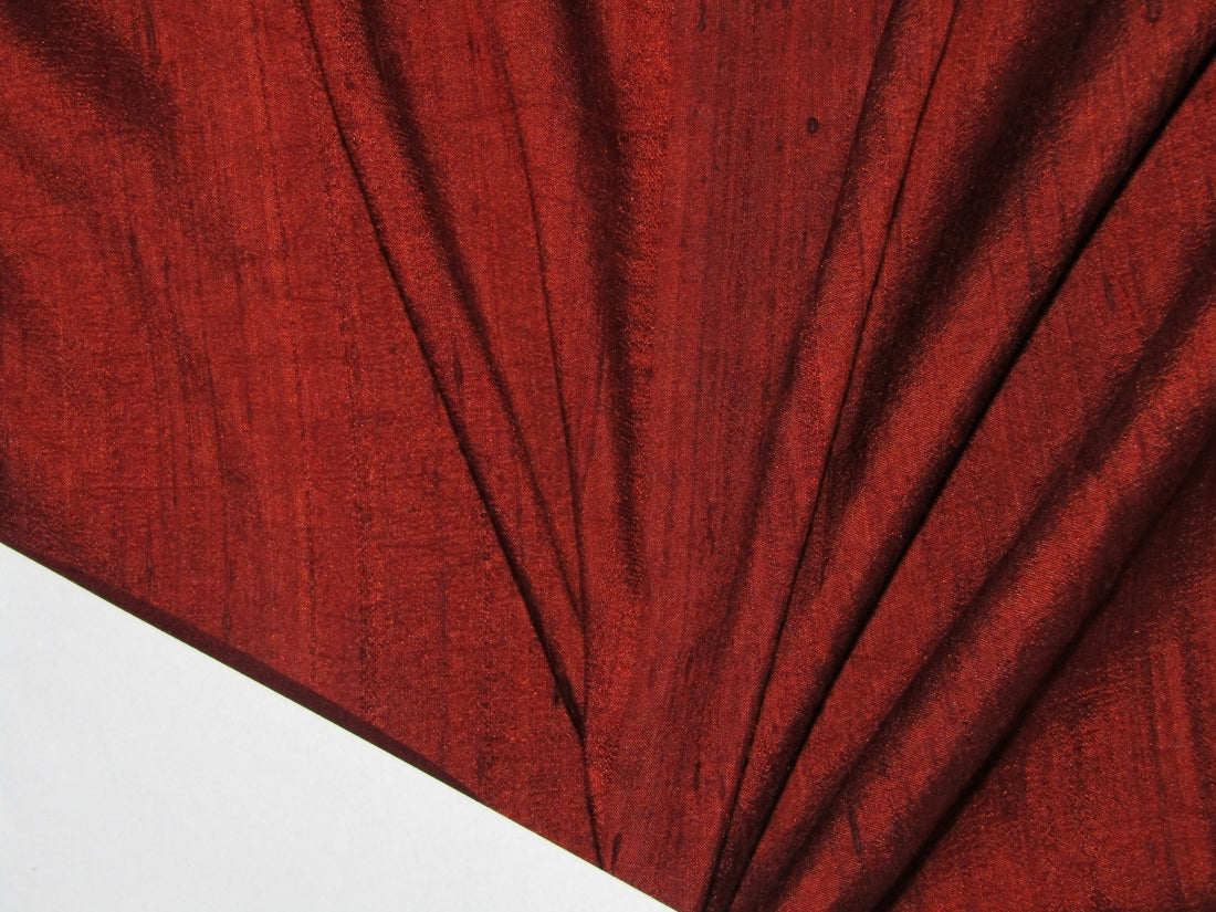 Pure SILK Dupioni FABRIC Deep Rusty Burgundy color with slubs 54" wide DUP65[2]