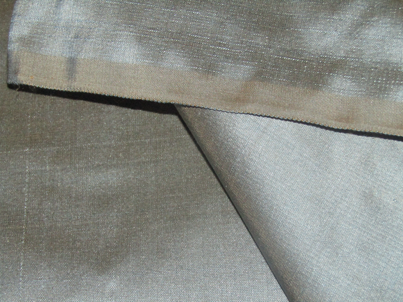 100% Pure SILK Dupion FABRIC Silver Blue with Brown Shot color 54" wide DUP87