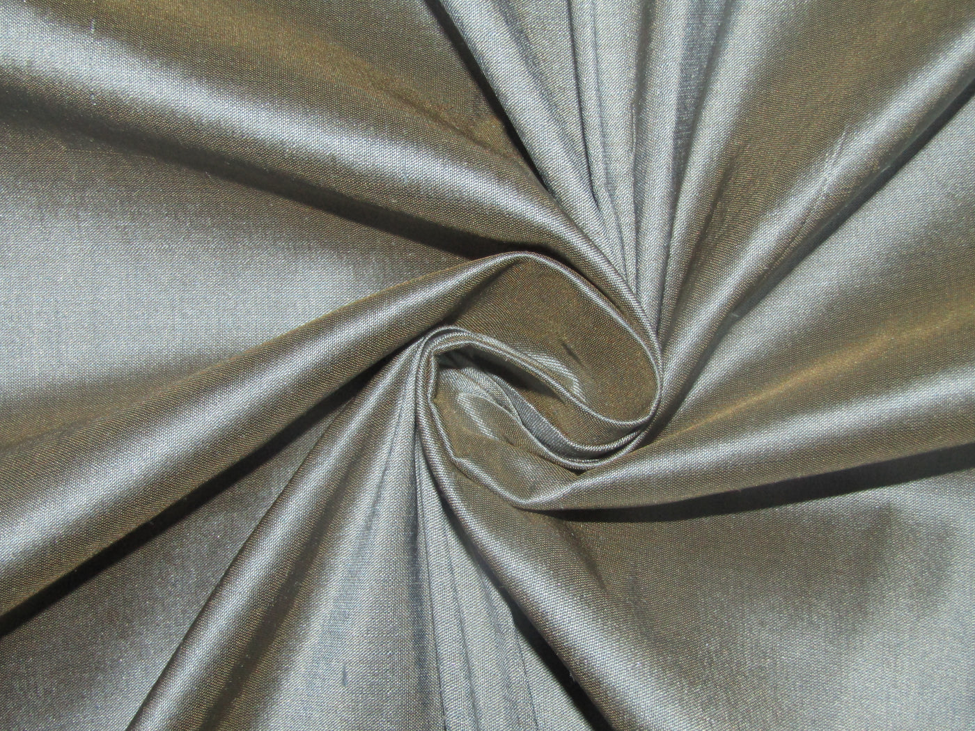 100% Pure SILK Dupion FABRIC Silver Blue with Brown Shot color 54" wide DUP87