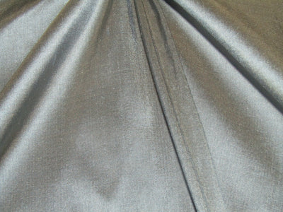 100% Pure SILK Dupion FABRIC Silver Blue with Brown Shot color 54" wide DUP87