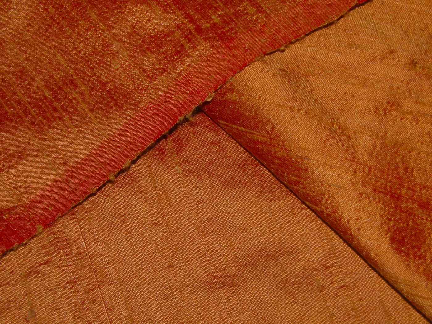 Pure SILK DUPIONI FABRIC Rusty Orange color 54" wide DUP136[2]