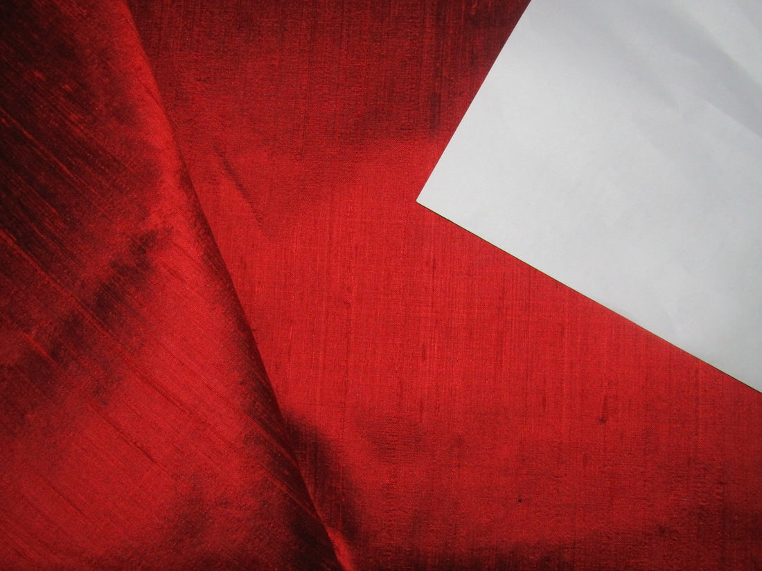 100% pure silk dupion fabric RED X BLACK colour 44" & 54" wide with slubs MM33[1]