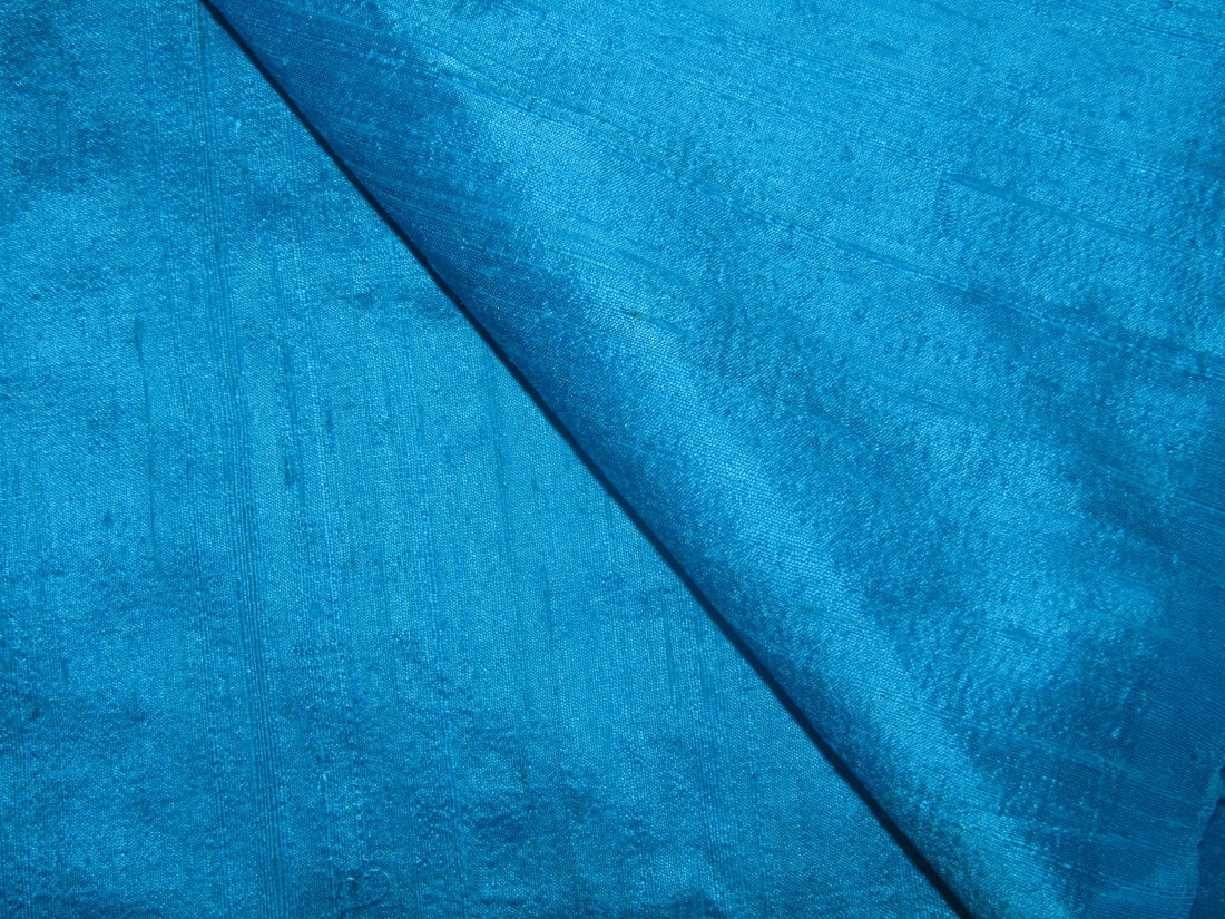 Silk dupioni fabric turquoise blue color  WITH SLUBS 44" wide MM DUP2[2]