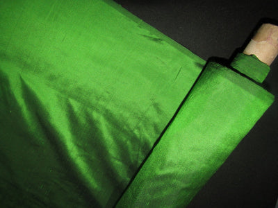 100% Pure silk dupion Fabric rich green x black color 54" wide DUP305_Roll