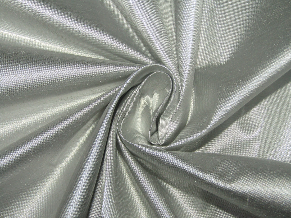 Silk Dupion fabric metallic silver color 44" wide DUP300