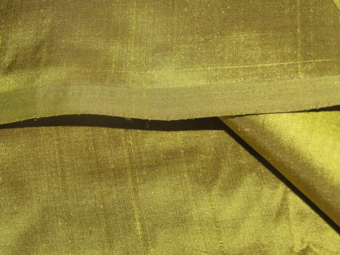 100% Pure silk dupion fabric khaki green color 54" wide by the yard DUP330[2]