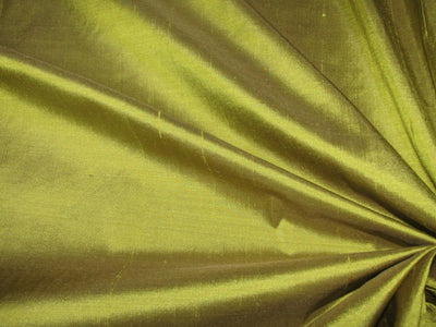 100% Pure silk dupion fabric khaki green color 54" wide by the yard DUP330[2]