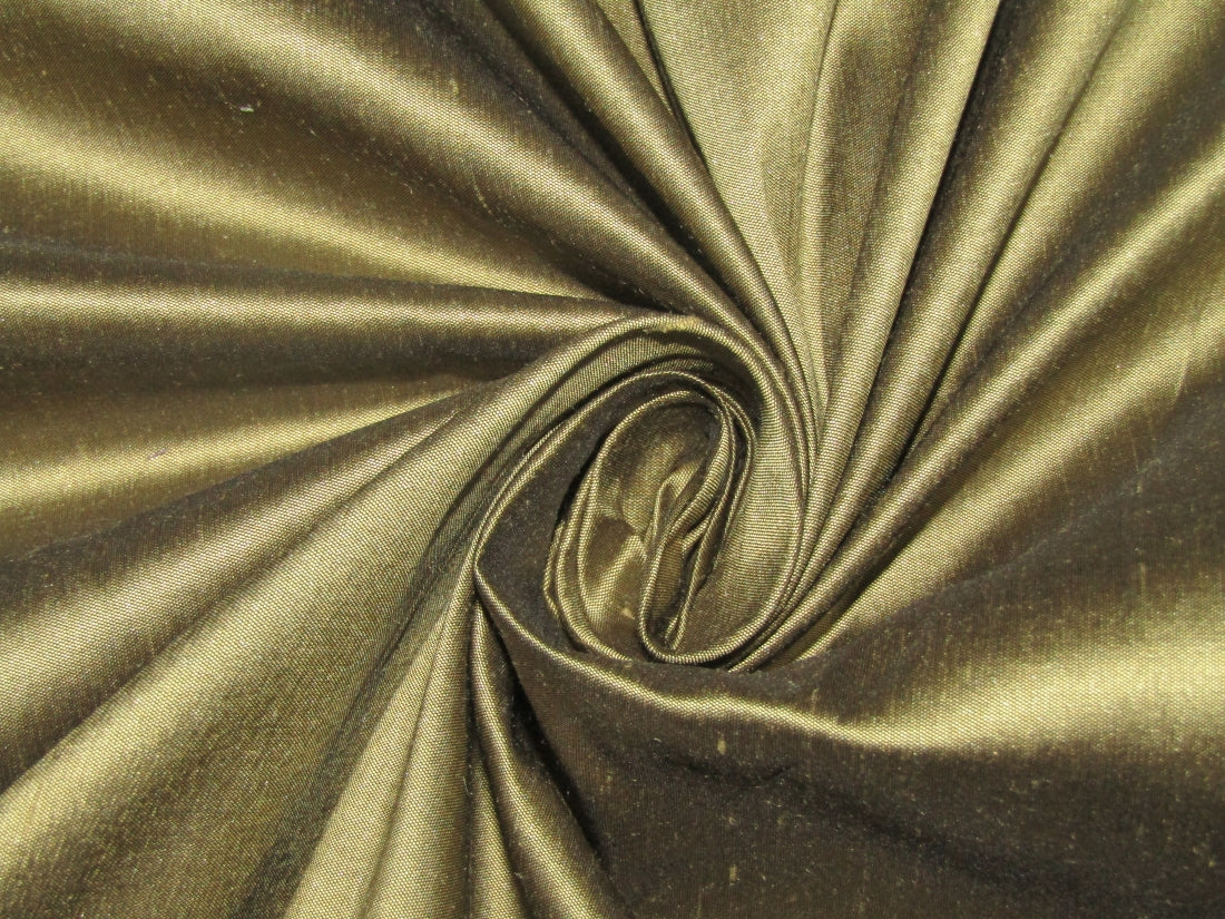 100% Pure silk dupion fabric GOLD X BLACK color 54" wide DUP340[1]