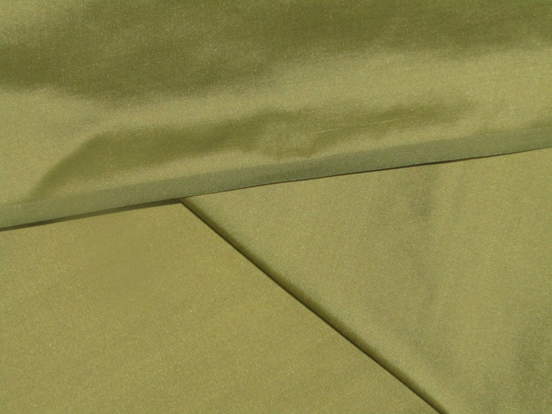 Pure SILK TAFFETA FABRIC Olive Green with Gold Shot color 54" wide TAF27[2]