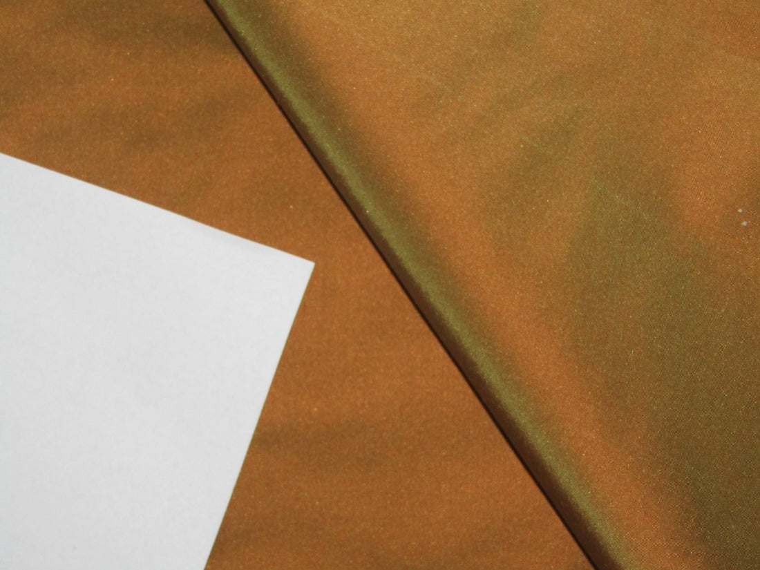 Pure SILK TAFFETA FABRIC Rusty Brown x Golden Green color 54" wide TAF54[2]/TAF52[4]