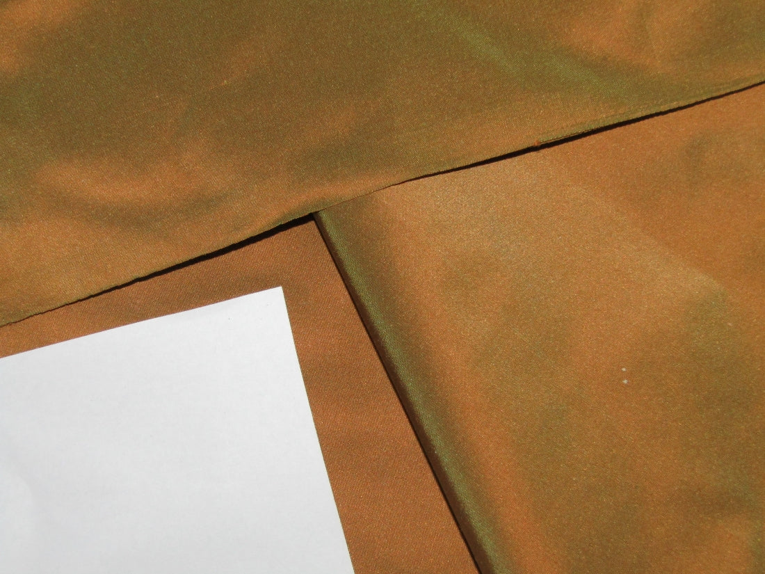 Pure SILK TAFFETA FABRIC Rusty Brown x Golden Green color 54" wide TAF54[2]/TAF52[4]