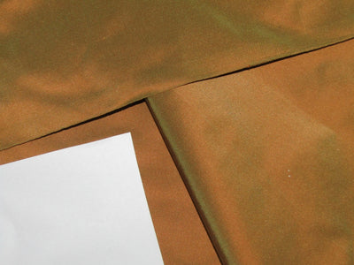 Pure SILK TAFFETA FABRIC Rusty Brown x Golden Green color 54" wide TAF54[2]/TAF52[4]