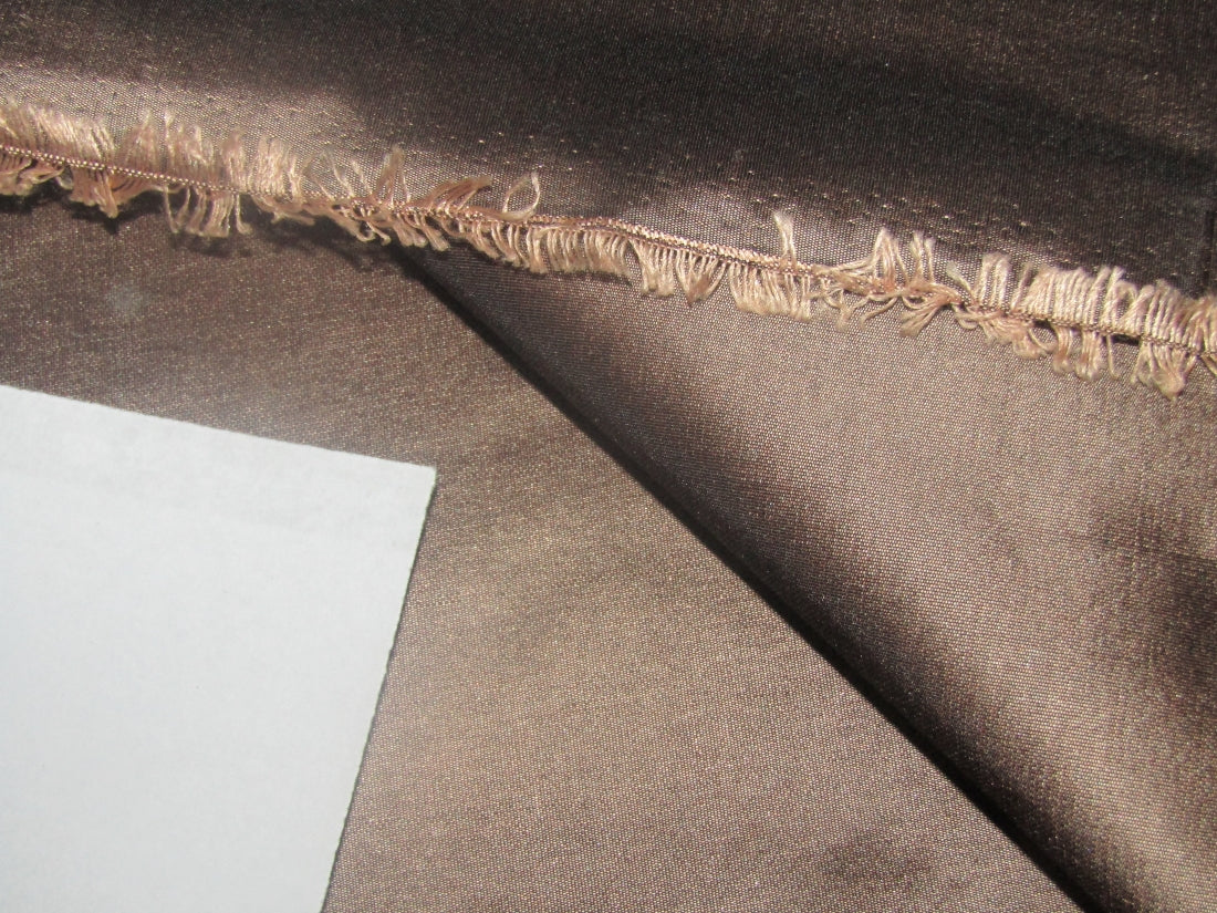 100% PURE SILK TAFFETA FABRIC BROWN X PEACH color 54'' wide TAF187[13]