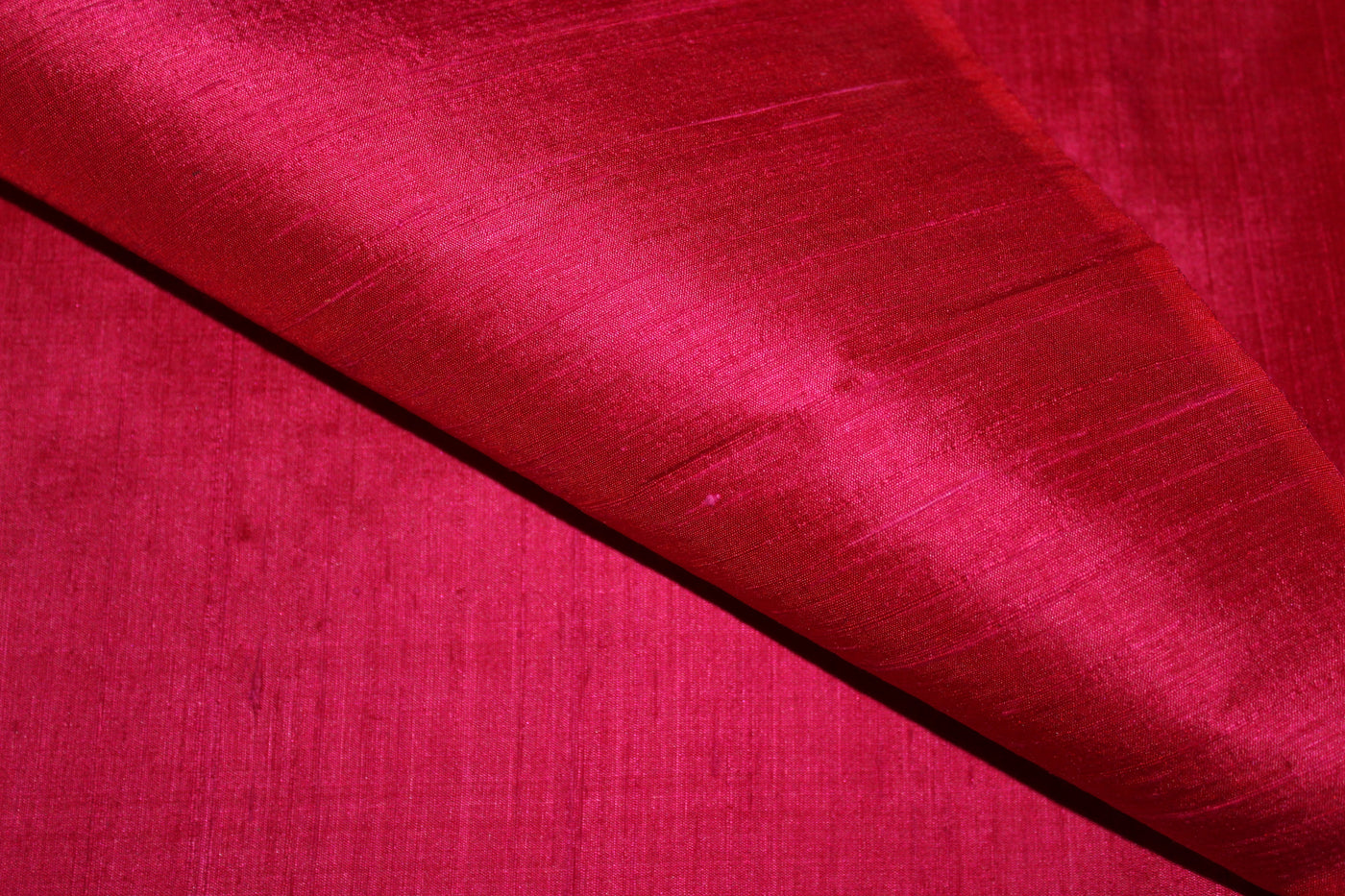 100% PURE SILK DUPIONI FABRIC MAJENTA PINK X RED  color 54" wide WITH SLUBS MM123[3]