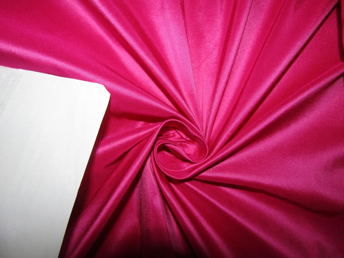 100% Pure SILK TAFFETA FABRIC Hot Fiery Pink color 54" wide TAF202