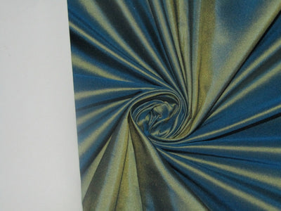 100% Pure SILK TAFFETA FABRIC Blue x Yellow color 54" wide TAF213[2]