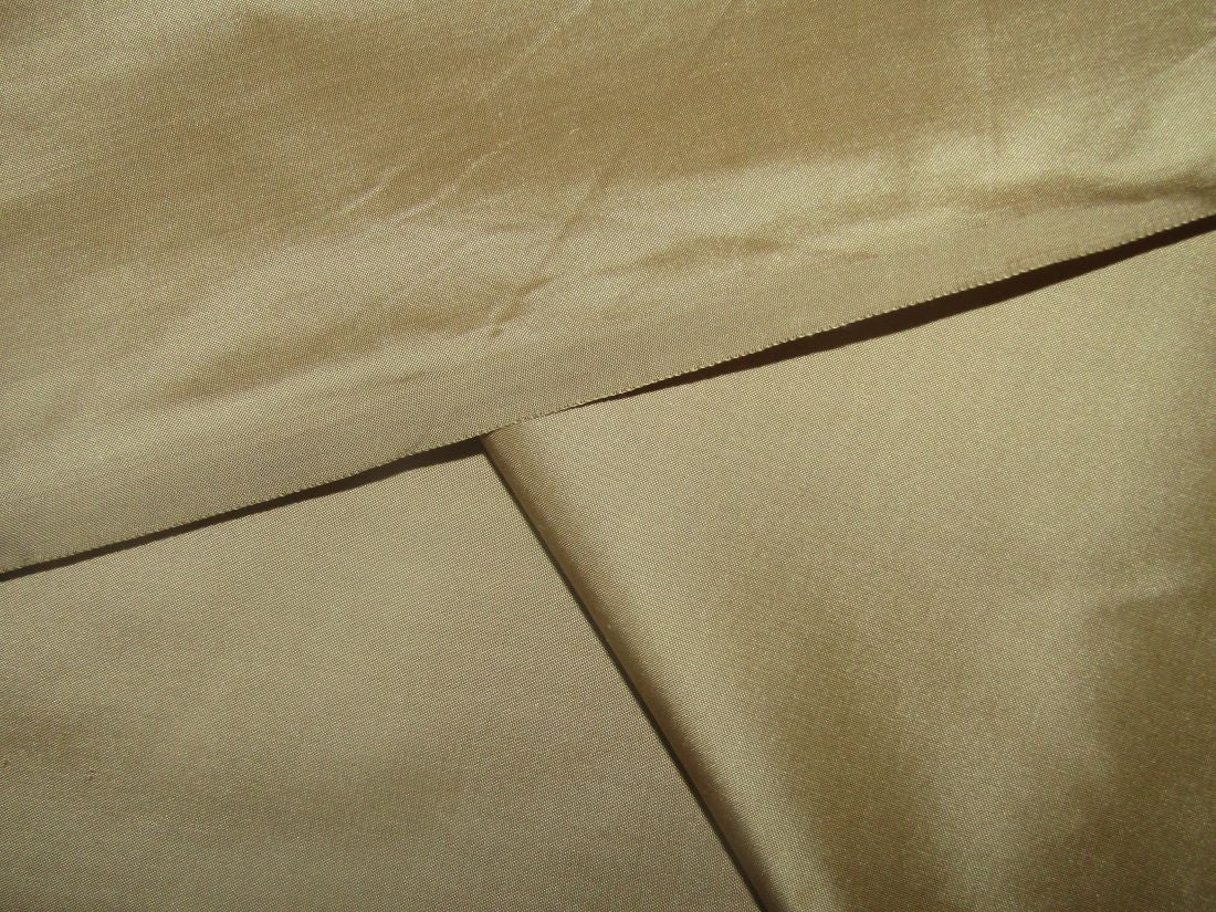 100% Pure SILK TAFFETA FABRIC dina beige gold color 54" wide TAF235