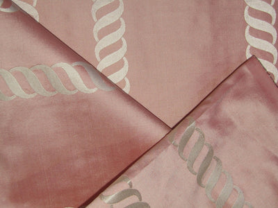 100% silk dupion DUSTY ROSE w/ white jacquard DUPSJ4[1]