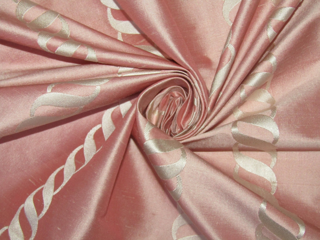 100% silk dupion DUSTY ROSE w/ white jacquard DUPSJ4[1]