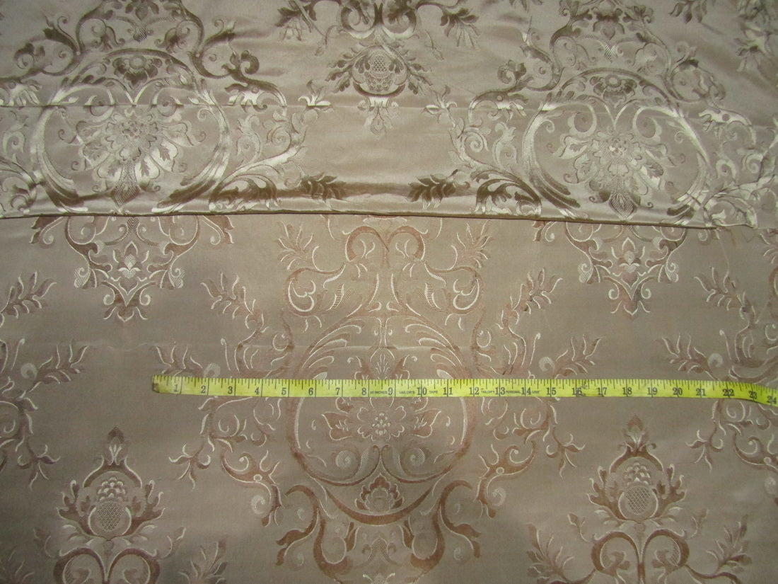 Silk taffeta jacquard fabric REVERSABLE GOLD X brown DAMASK TAFJ26B