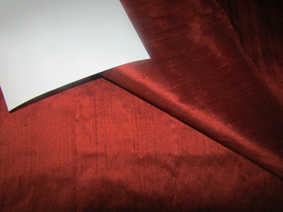 100% PURE SILK DUPIONI FABRIC RUST color 54" wide WITH SLUBS MM123[2]