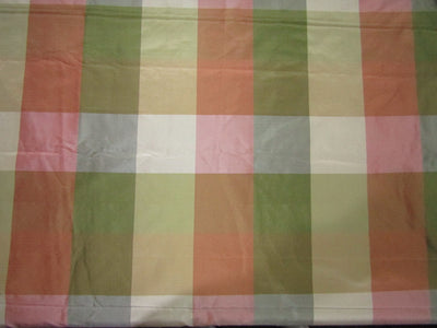 100% SILK TAFFETA FABRIC MULTI COLOR Plaids 4 X4" TAFC67[1]