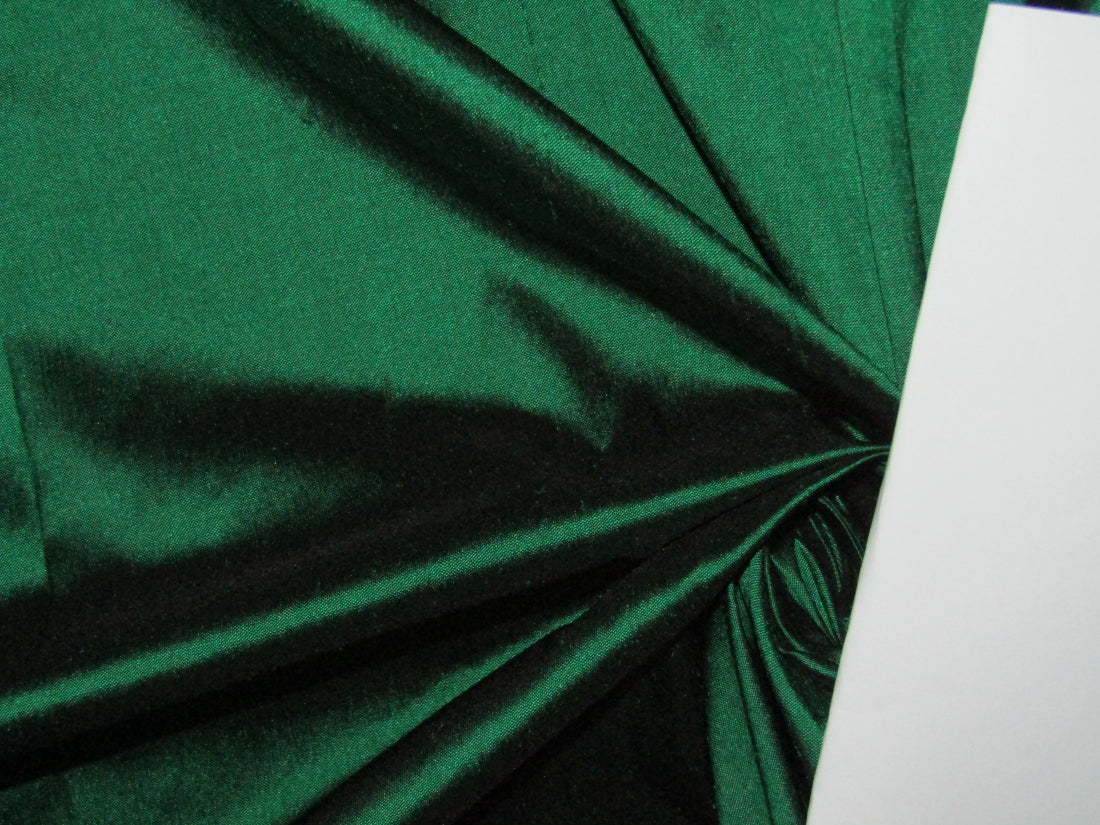 100% Silk Dupioni fabric green x black color 54" wide DUP275