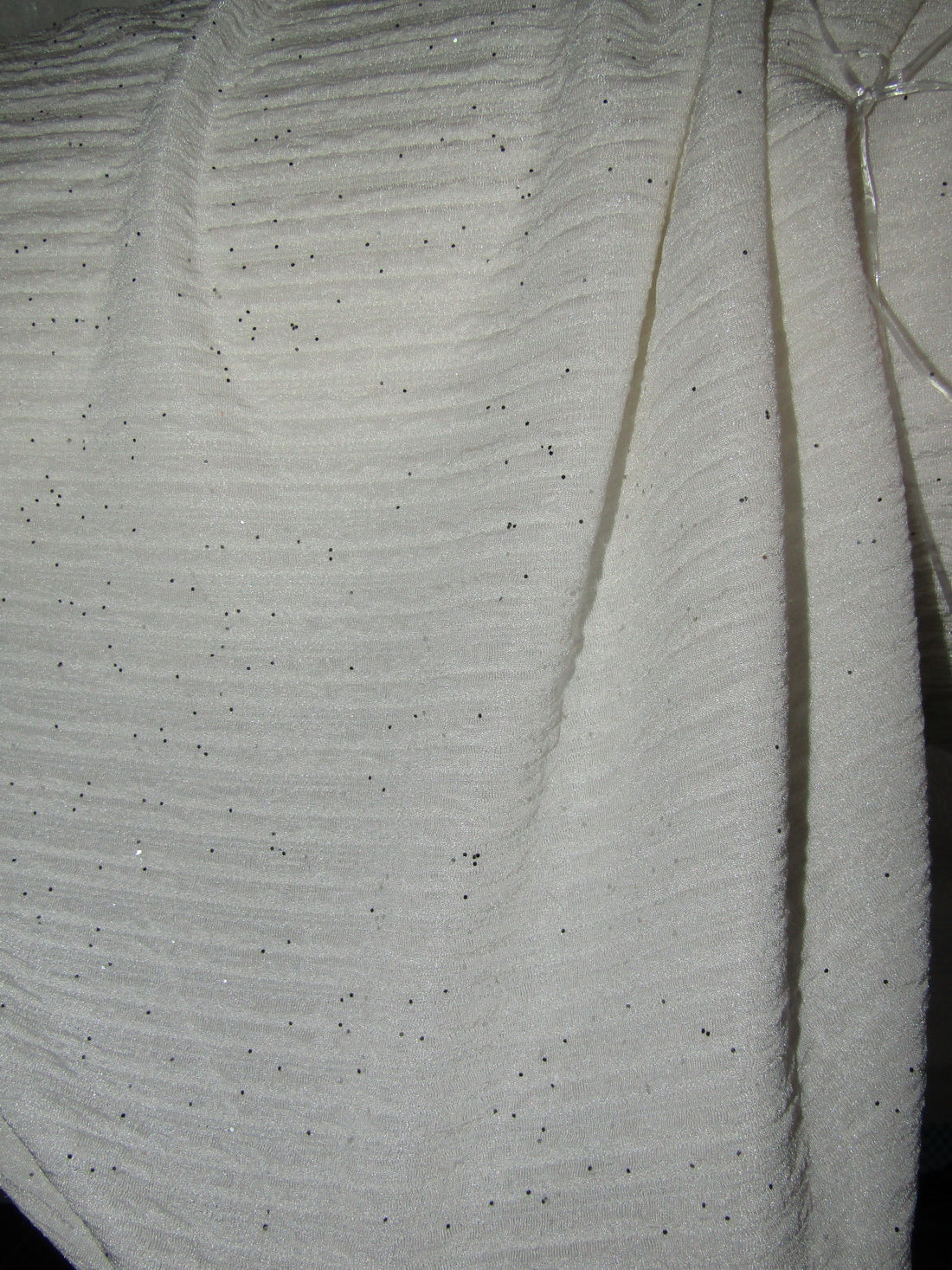 LYCRA Crushed polyester shimmer fabric WHITE color 58" wide FF26