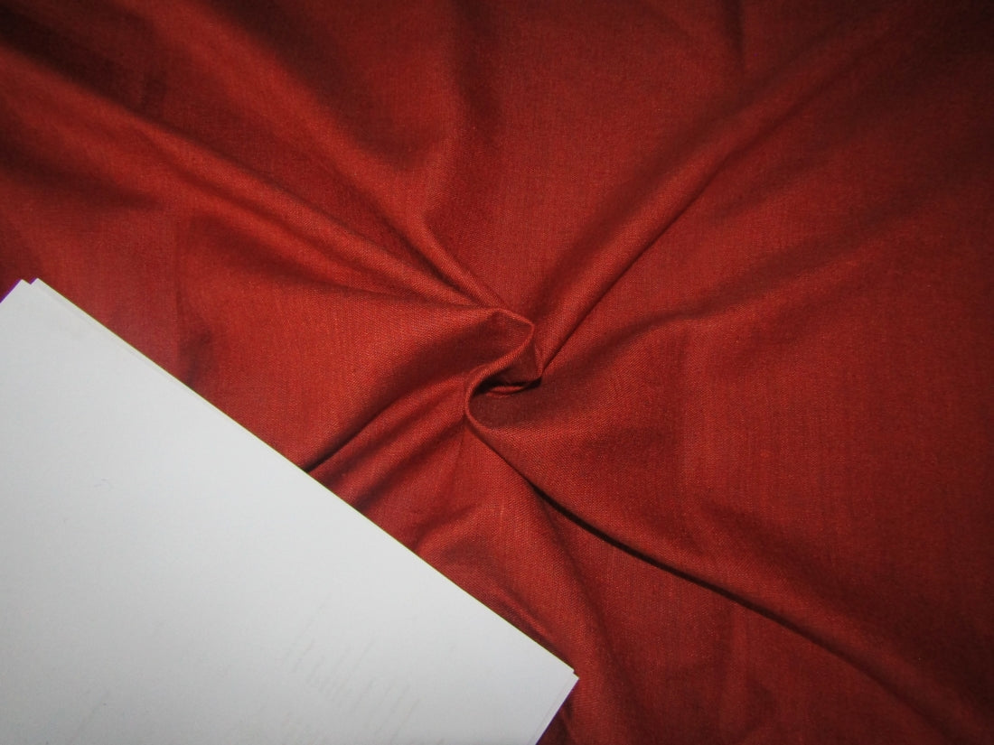 Silk linen fabric Brick Red color 54" wide [ 85% silk 15% linen] [12972]