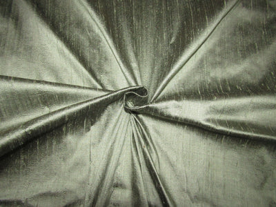 100% pure silk dupioni fabric GREEN X BLACK colour 54" wide with slubs MM92[3]