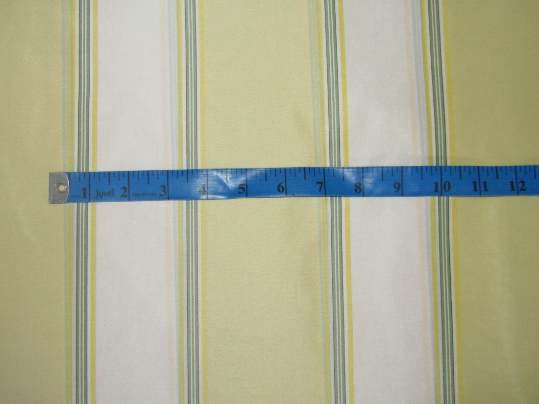 silk taffeta~yellow/green / white stripes 54" wide TAF S#17[2]