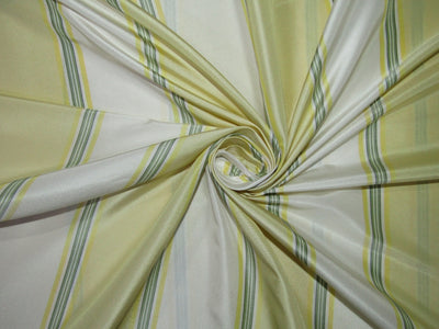 silk taffeta~yellow/green / white stripes 54" wide TAF S#17[2]