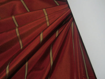 Brick red Silk taffeta w/ khakhi stripes 54&quot; wide TAFS#10[2]