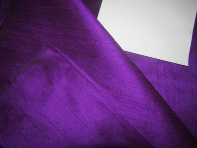 100% PURE SILK DUPIONI FABRIC PURPLE X  BLACK 44" wide WITH SLUBS MM117[2]