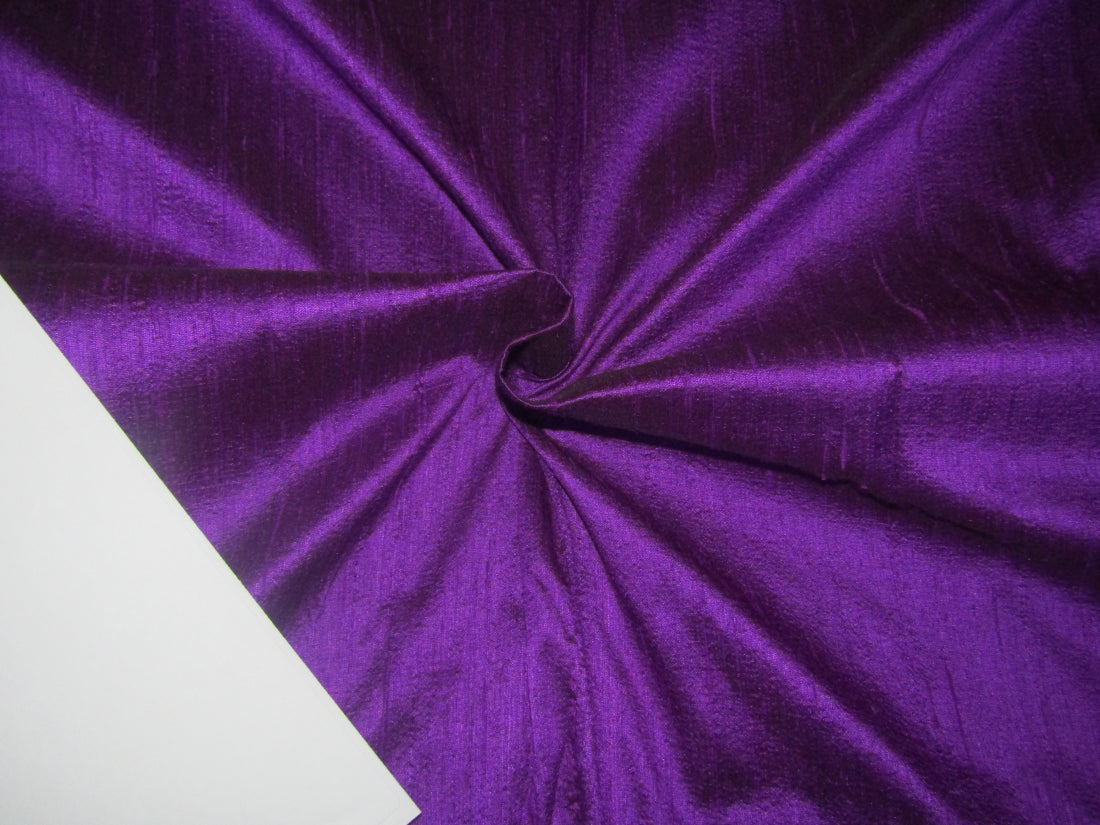 100% PURE SILK DUPIONI FABRIC PURPLE X  BLACK 44" wide WITH SLUBS MM117[2]