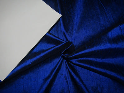 100% PURE SILK DUPIONI FABRIC  BLUE  X BLACK 44" wide WITH SLUBS MM117[4]