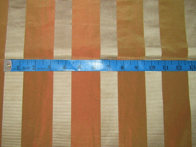 Silk Taffeta Fabric Gold & Orange colour with satin stripes 54" wide TAF#SJ13