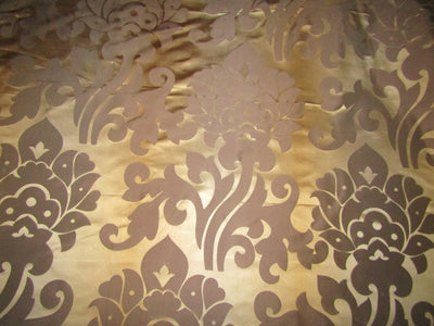 HEAVY SILK DAMASK JACQUARD FABRIC BEIGE X GOLD COLOR TAF#J18