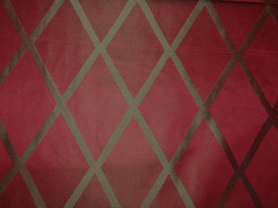 HEAVY SILK DAMASK JACQUARD FABRIC REVERSABLE BRICK RED AND GOLD WITH GEOMETRIC DESIGN  TAF#J25[1]